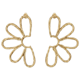 Pendiente media flor beige