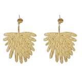 Pendiente abanicos beige