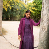 Chaqueta de gasa en tono buganvilla