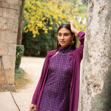 Chaqueta de gasa en tono buganvilla