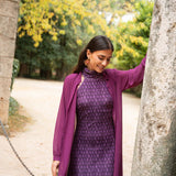 Chaqueta de gasa en tono buganvilla