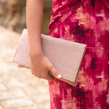 Cartera de rafia | Rosa palo