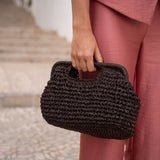 Raffia clutch | Brown