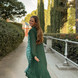 Chaqueta de gasa en tono verde