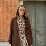 Chaqueta de gasa en tono marrón
