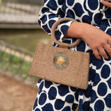 Bolso con detalle de piedra | Naranja
