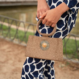 Bolso con detalle de piedra | Naranja