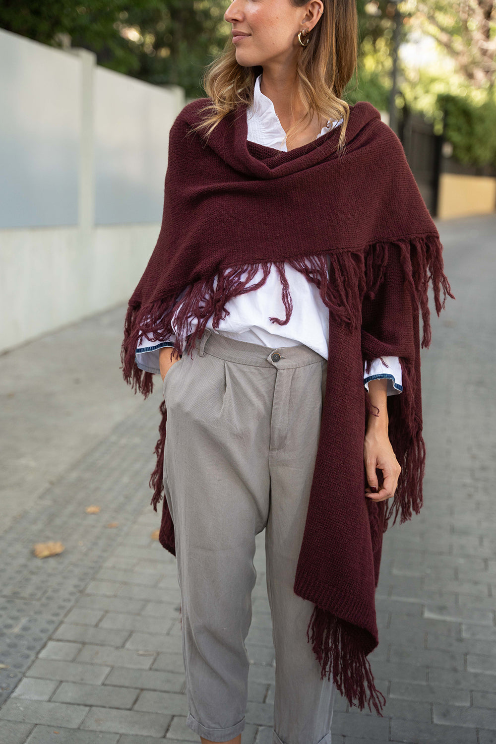 Poncho grande | Granate