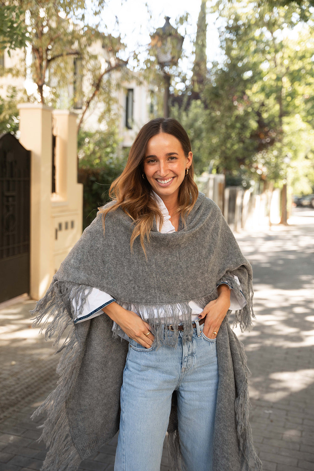 Poncho grande | Gris