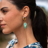 Pendientes Piedra | Verde azulado