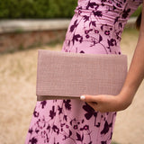 Cartera de rafia | Rosa palo
