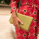Cartera de rafia | Verde oliva