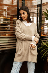 Jersey punto bolsillos | Beige