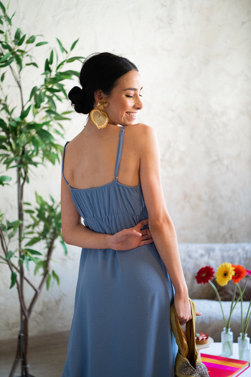 Vestido midi tirantes |  Mencía